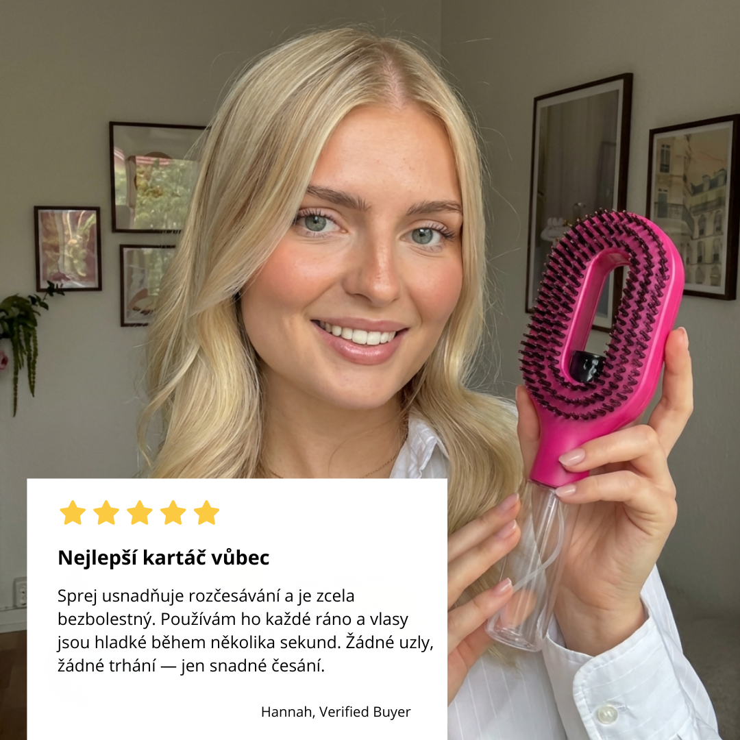 Rozčesávací kartáč s rozprašovačem vody Glowrie™